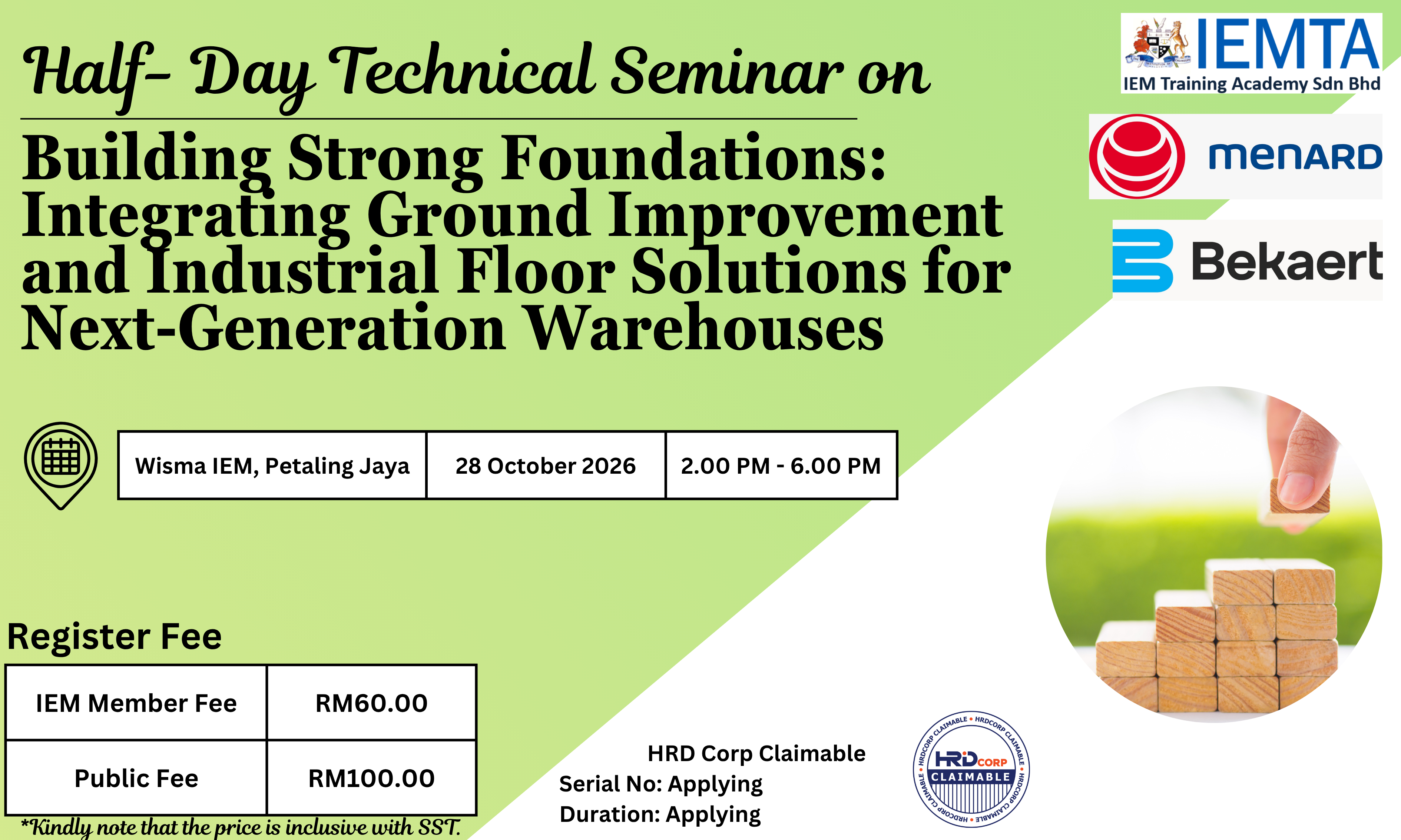 Half-Day Technical Seminar on Building Strong Foundations: Integrating Ground Improvement and Industrial Floor Solutions for Next-Generation Warehouses